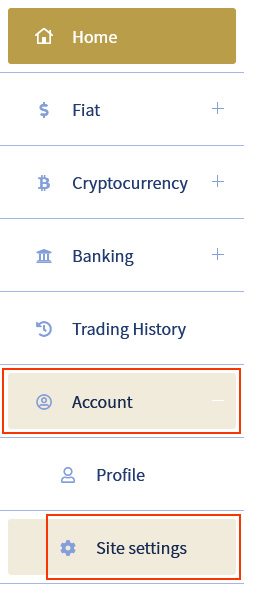 image: Access the Account/Site settings page
