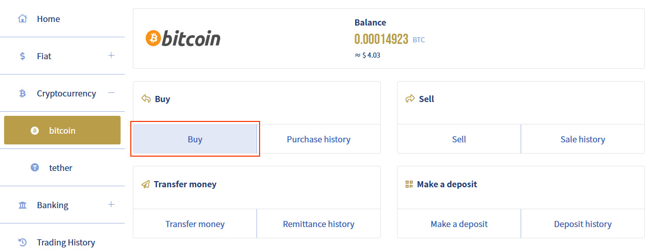 image: Access the [Bitcoin Purchase] page