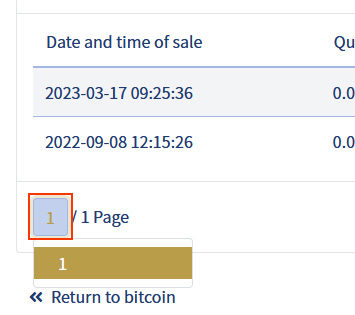 image: bitcoin・Check Sell History 1・change the display page of the list