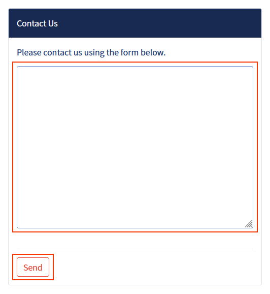 image: enter your inquiry in the input field and click the [Send] button