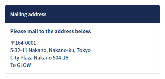 image: Mailing address for T2PAY account opening and application documents