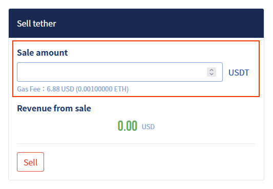 image: tether・Input selling price