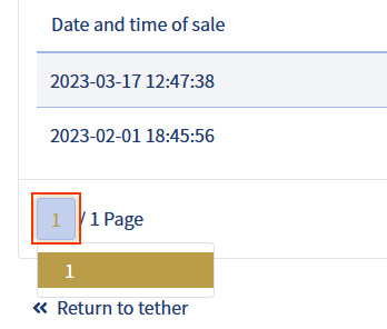 image: tether・Check Sell History 1・change the display page of the list
