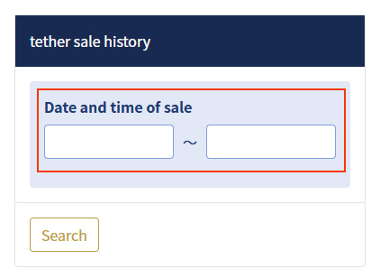 image: tether・Check Selling History 2・specify period