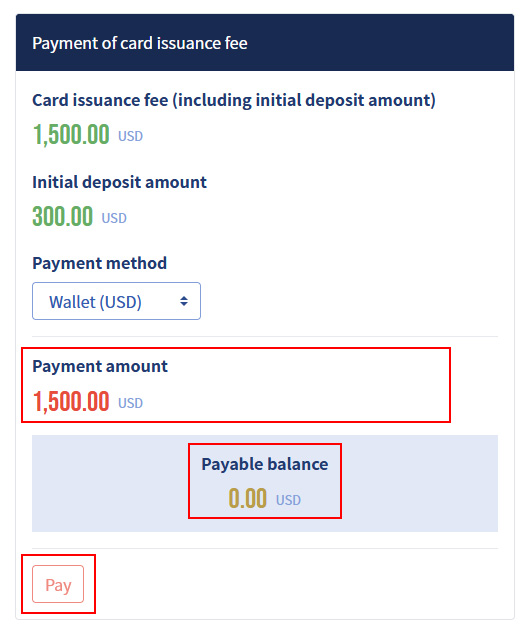 image: Payment method: Wallet (USD)